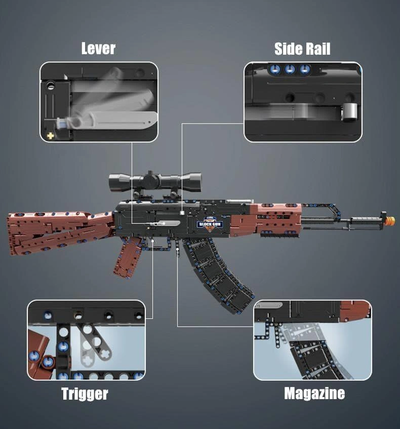 AK-47 Building Blocks Replica Gun Set with Scope Cool Toy